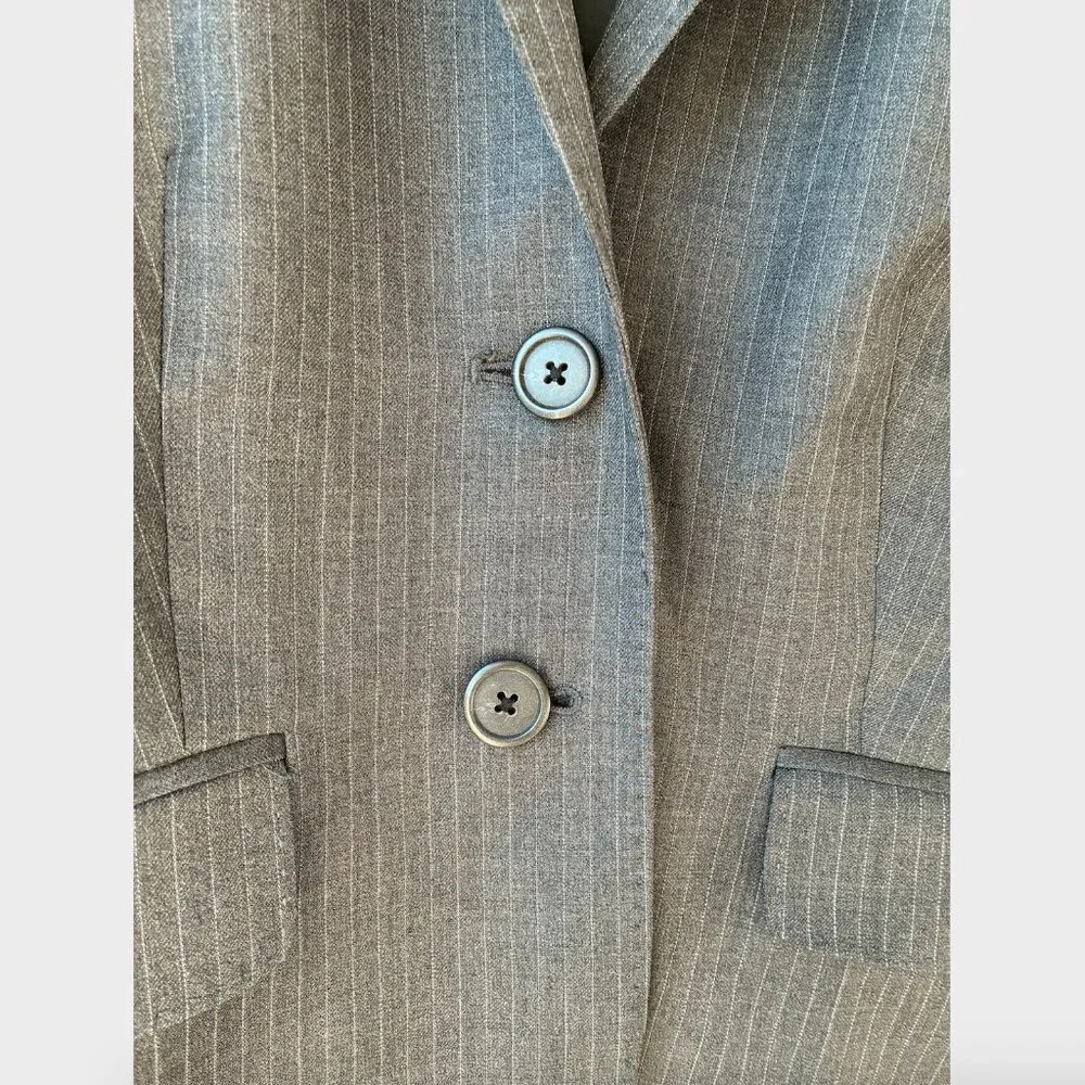 J. Crew Gray Pinstriped Blazer in Super 120's Wool - Size 4